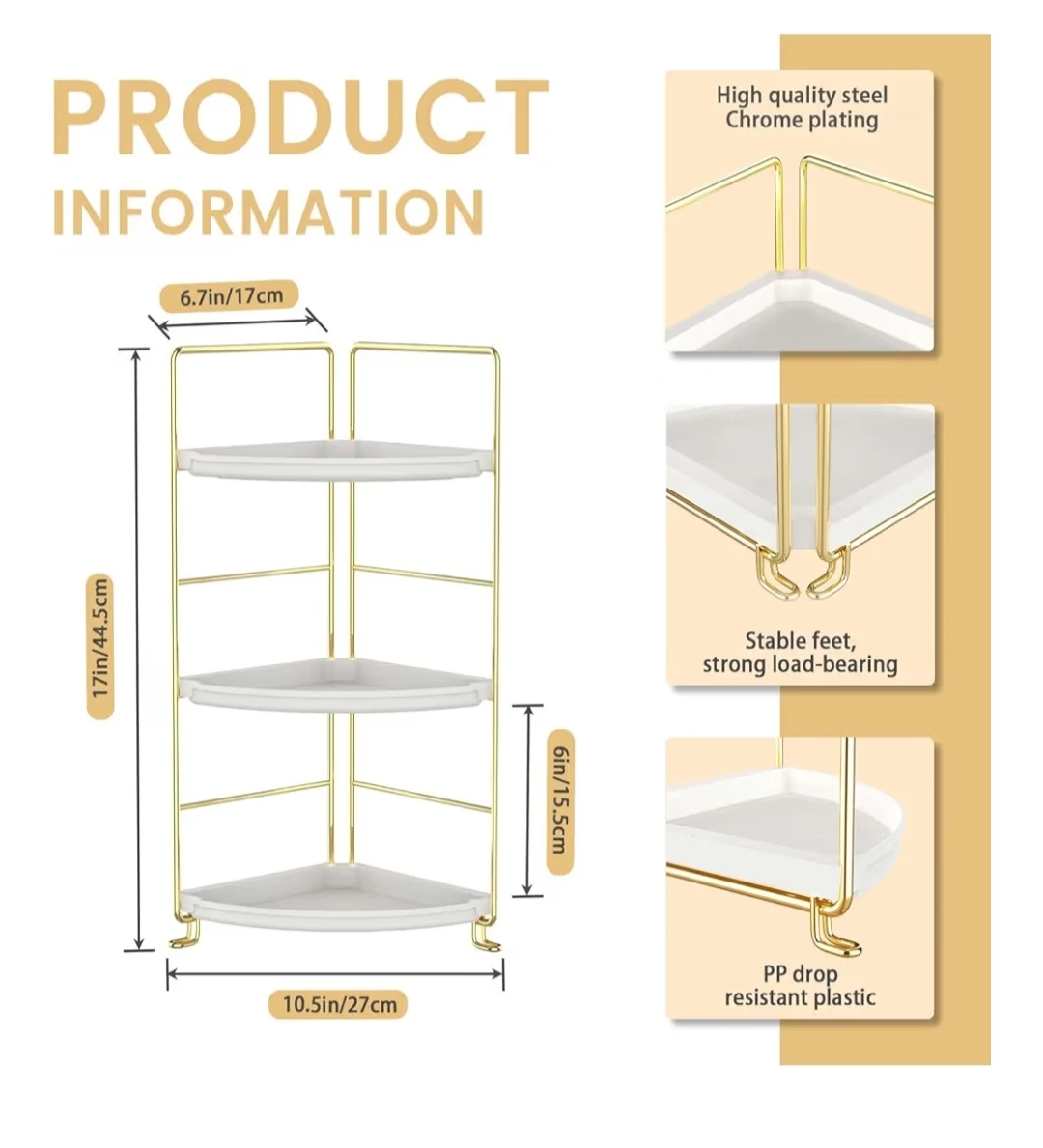 3-Tier Bathroom Corner Organizer - photo 3