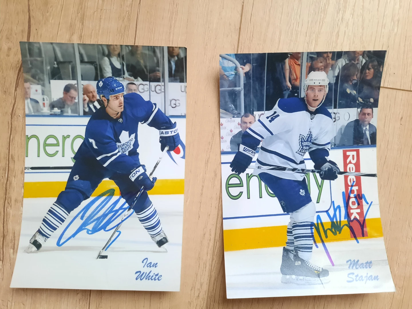 Signed Ian White & Matt Stajan Toronto Maple Leafs NHL Photos
