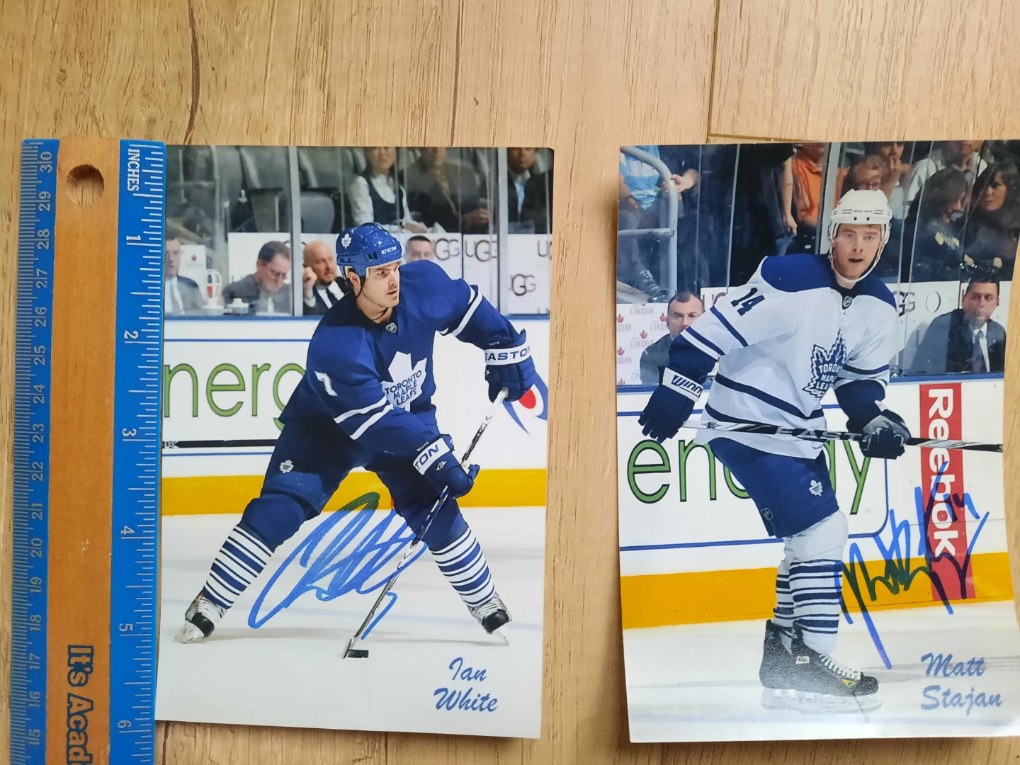 Signed Ian White & Matt Stajan Toronto Maple Leafs NHL Photos - photo 2
