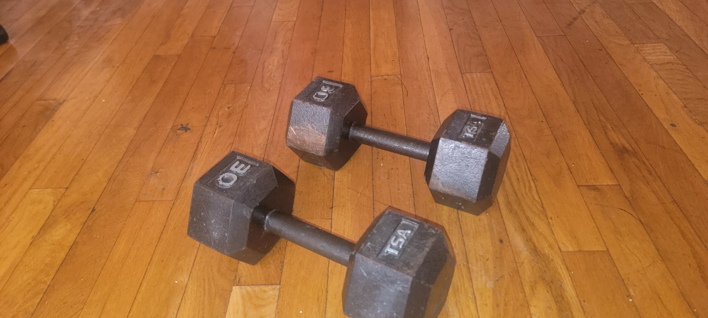 Set of 2 TSA 30lb Hex Dumbbells - photo 4