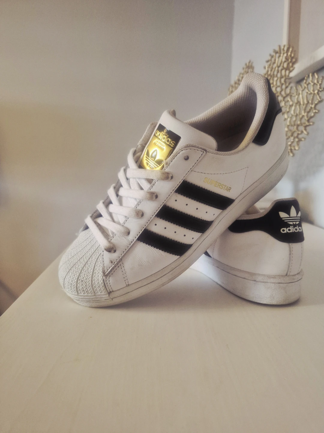 Womens Adidas Superstar White Black Stripes Sneakers - photo 2
