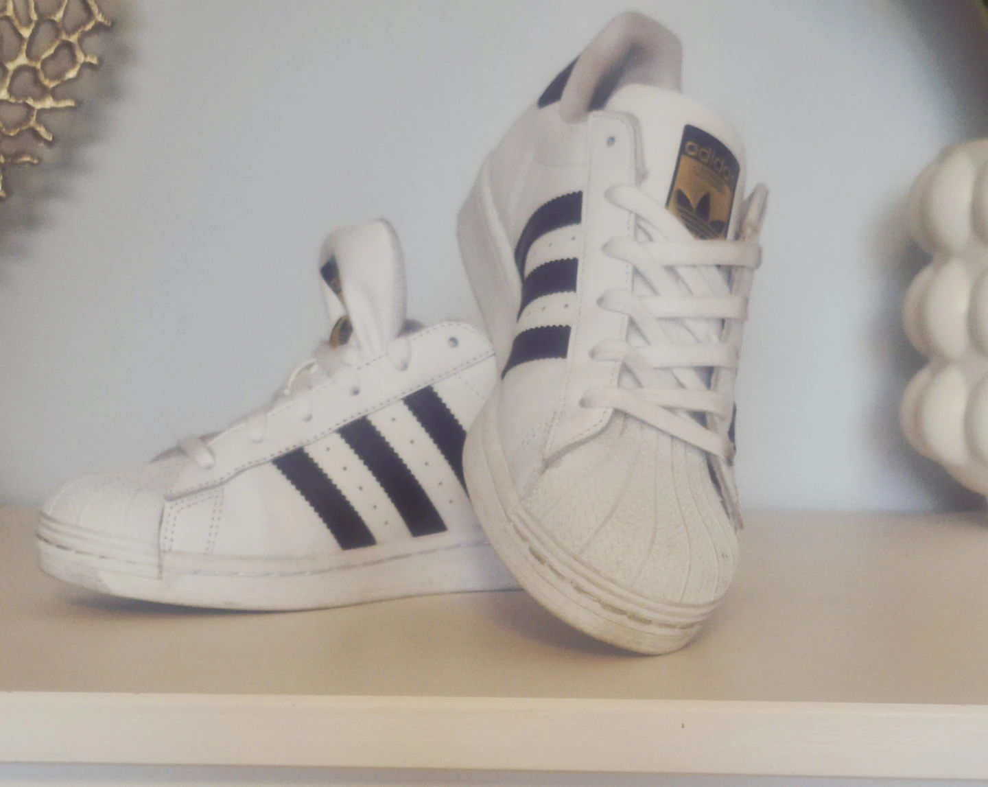 Womens Adidas Superstar White Black Stripes Sneakers - photo 3