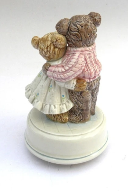 Vintage Porcelain Teddy Bear Mudic Box - photo 2