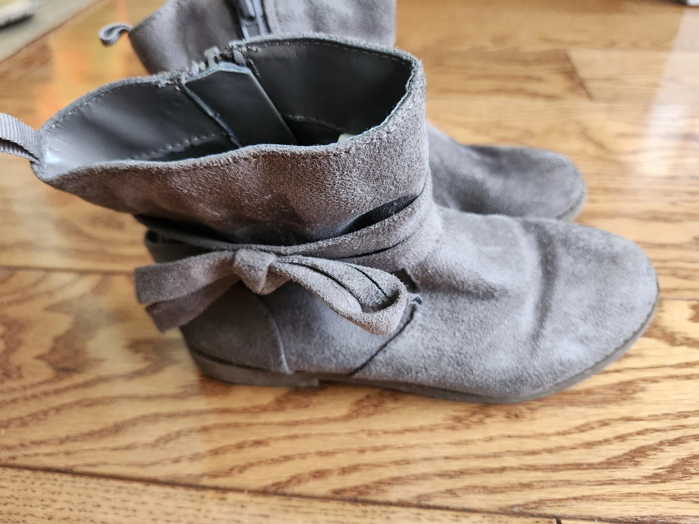 Girls' Grey Ankle Boots Size 10