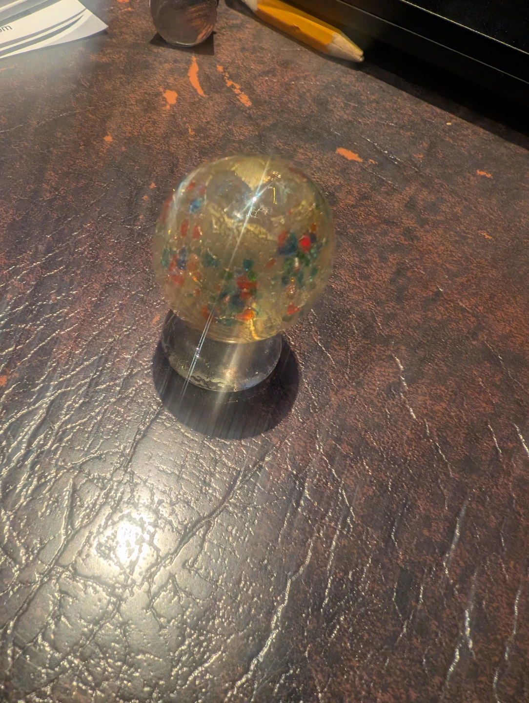 Glass snow globe with colourful flecks - photo 5