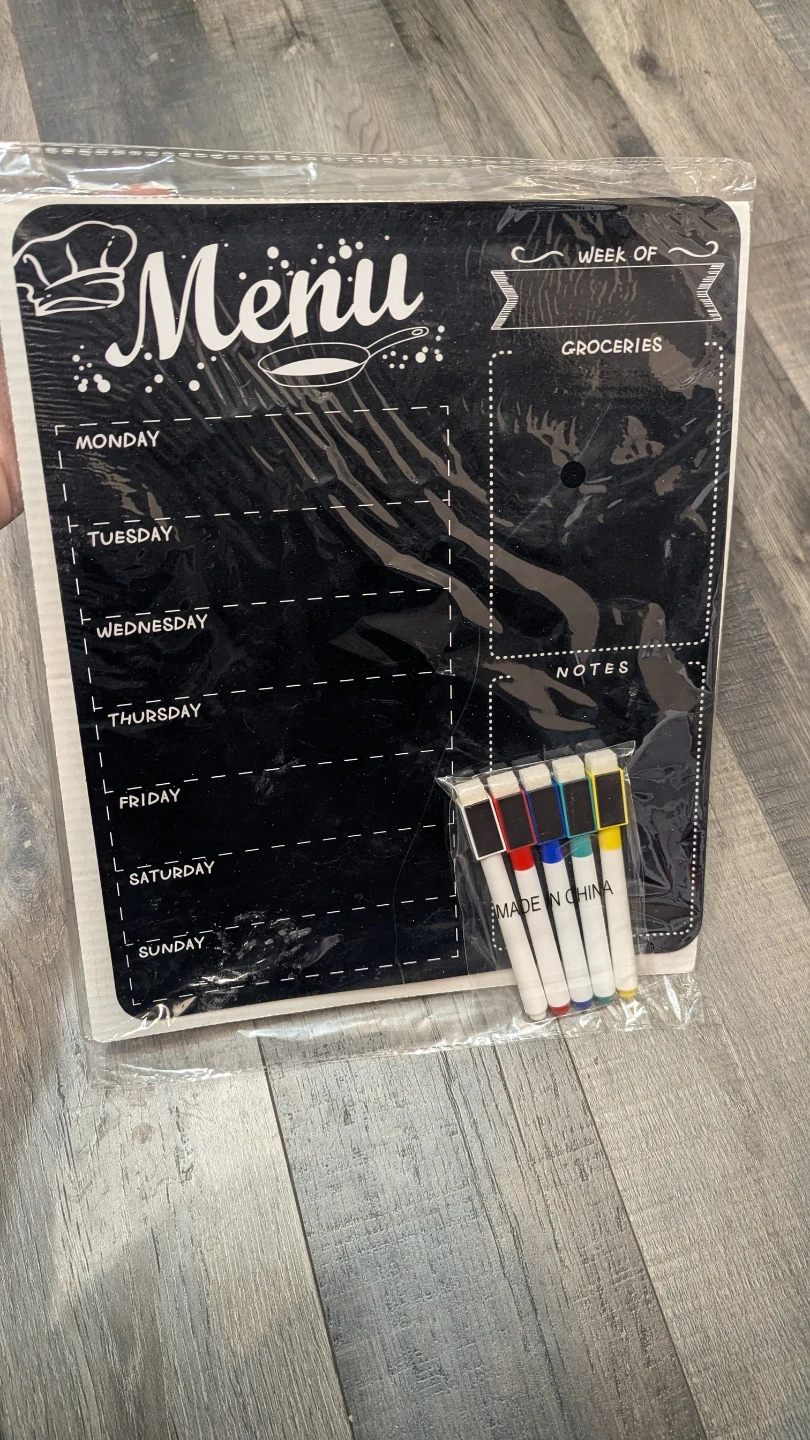 Magnetic dry-erase menu board