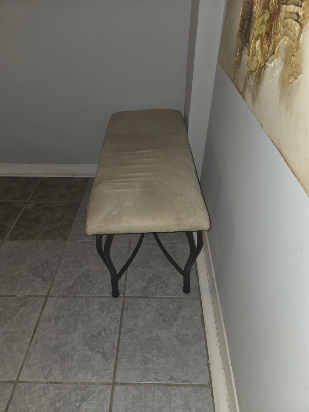 Tan Upholstered Entryway Bench - photo 2