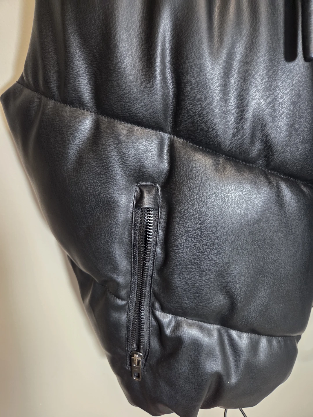 Zara Black Faux Leather Puffer Vest Size S - photo 5