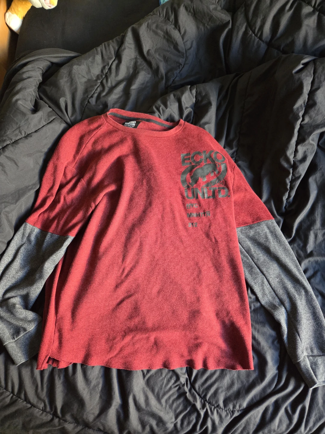 Ecko Unltd. Long Sleeve Shirt 2XL Red Grey