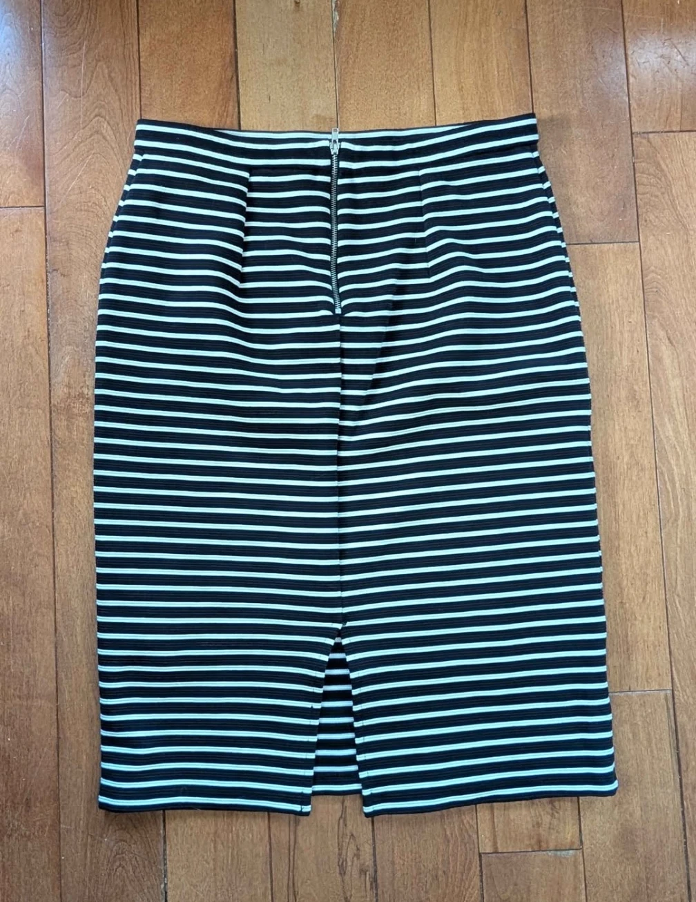 H&M Black & White Striped Pencil Skirt - photo 2