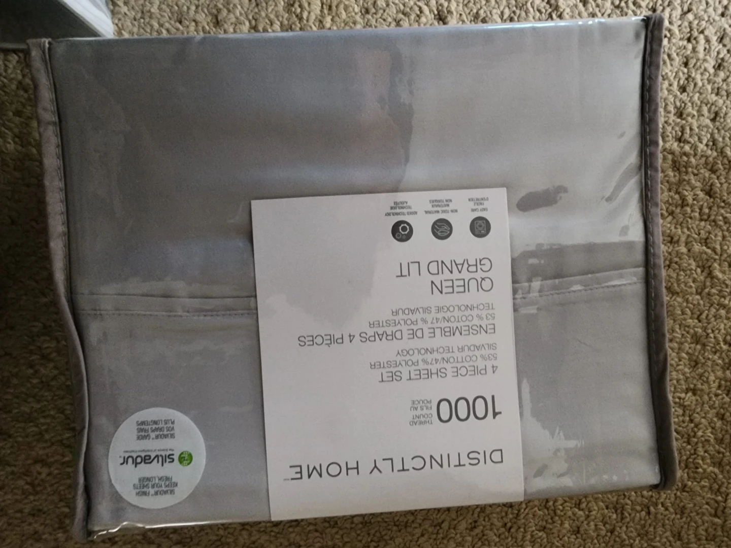 Distincly Home Queen 4 Piece Sheet Set - 400 Thread Count