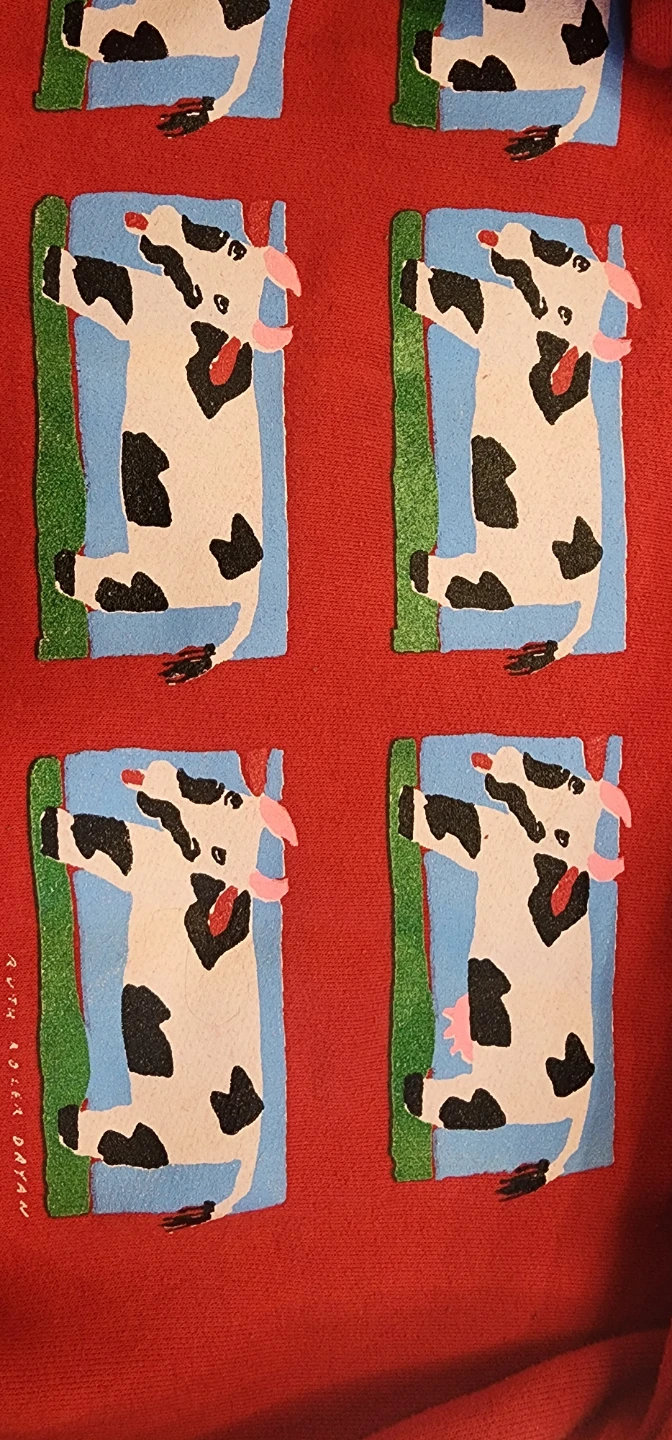 Vintage Marci Lipman Canada Red Cow Print Sweatshirt - photo 3