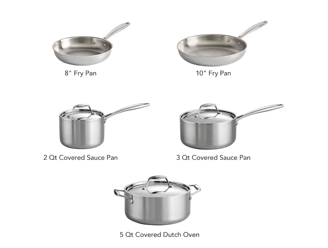 Tramontina 5 Stainless Steel Cookware Set with Lids - photo 4