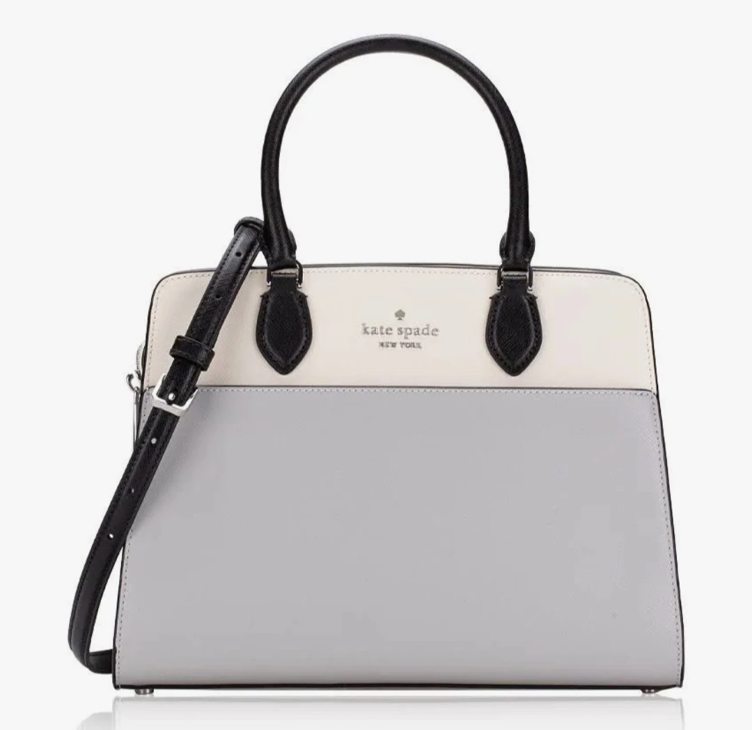 Kate Spade New York Satchel Handbag Grey and White