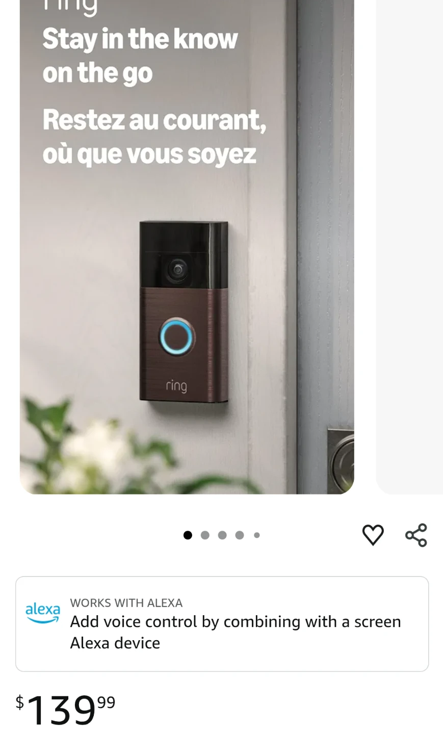 New Ring Video Doorbell (Bronze)