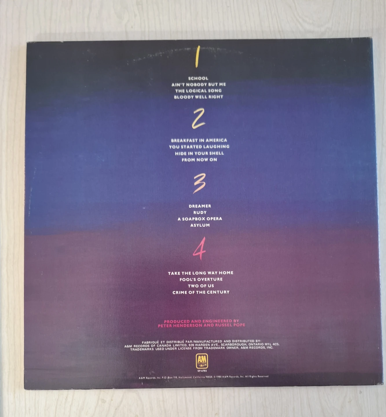 Supertramp Paris Vinyl Record LP - photo 3