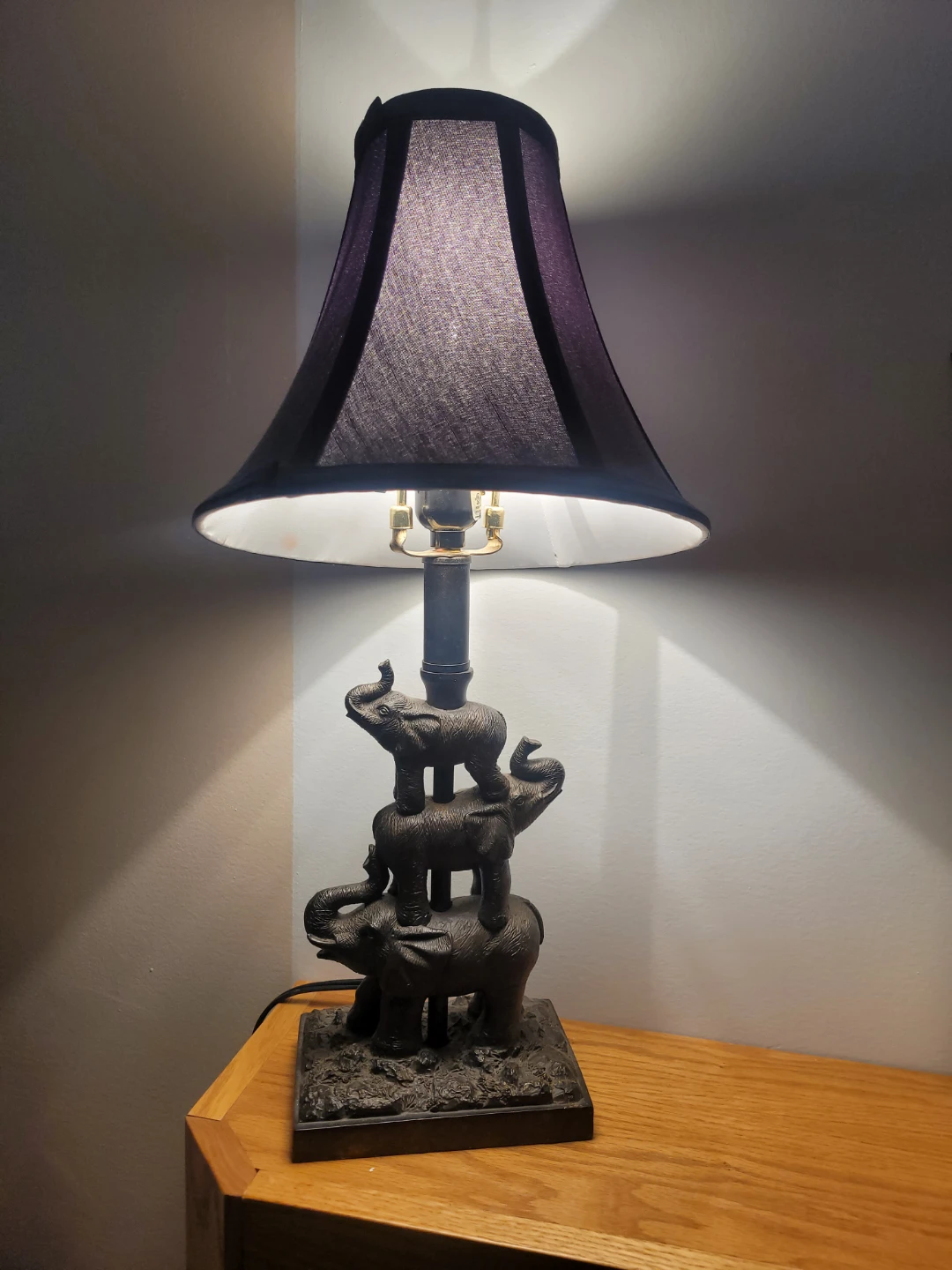 Elephant Stack Table Lamp with Dark Shade