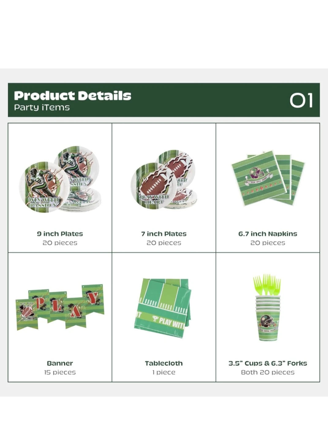 Football Party Celebration Set - 139 Pieces - photo 2