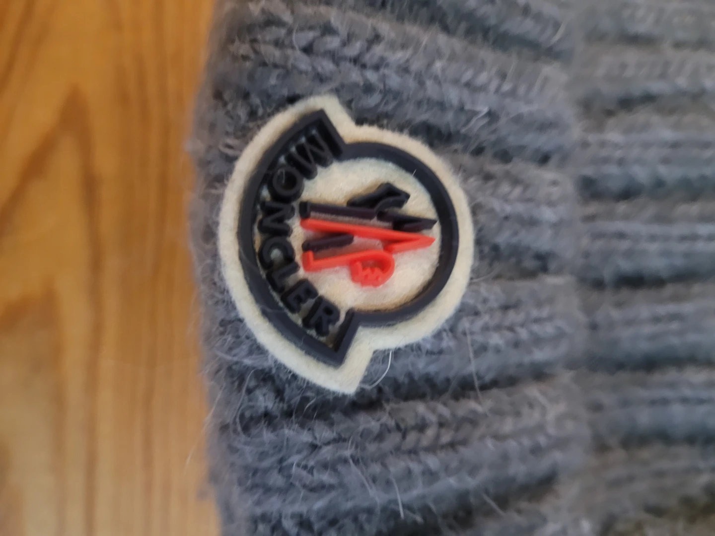 Moncler Grey Cable Knit Beanie Hat - photo 2