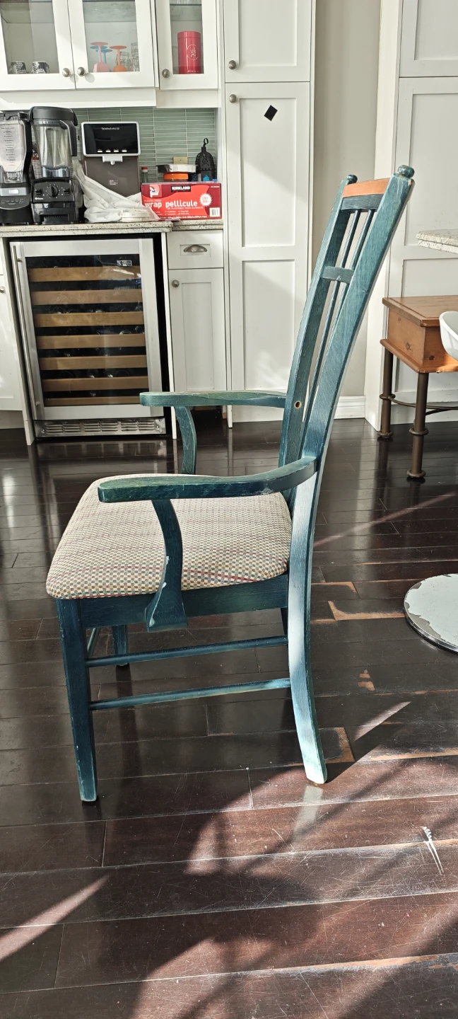 Teal Armchair with Upholstered Seat - photo 2