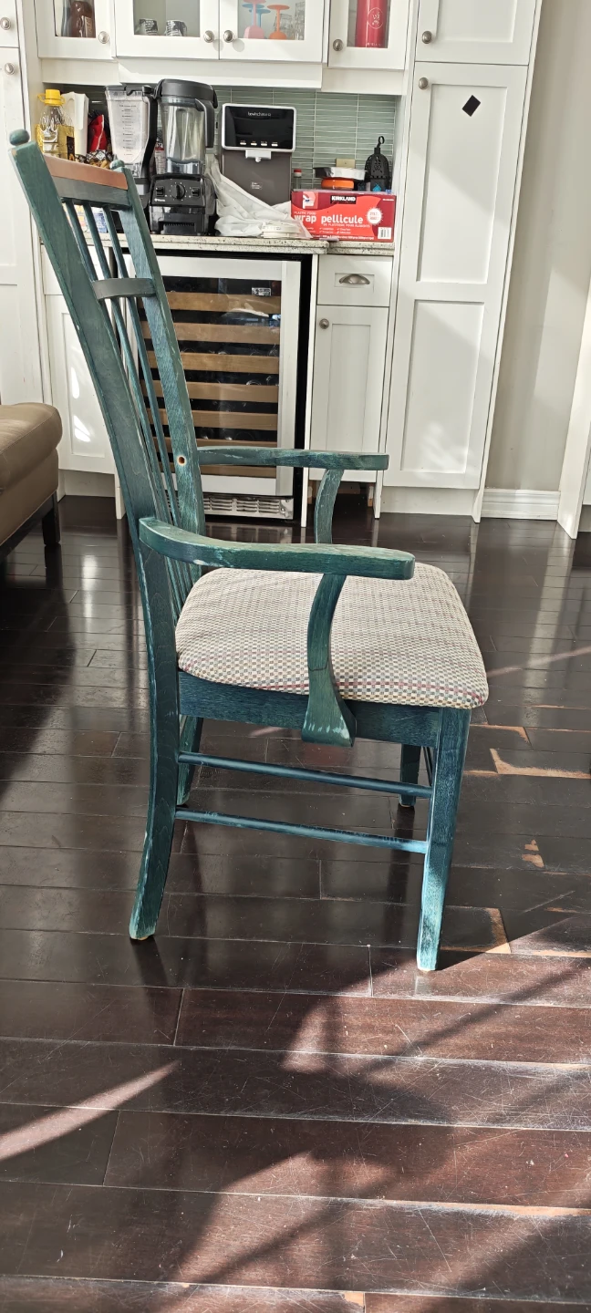 Teal Armchair with Upholstered Seat - photo 4