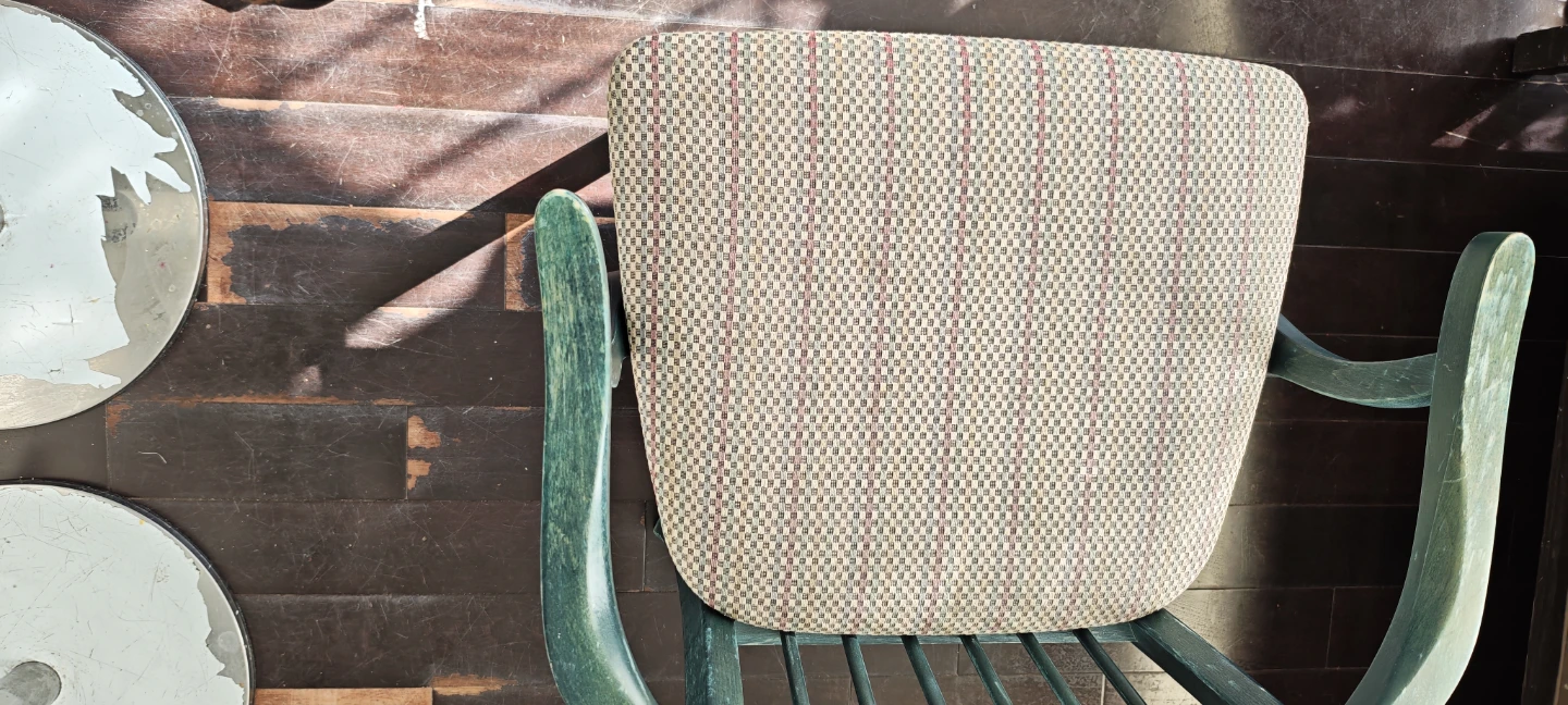 Teal Armchair with Upholstered Seat - photo 5