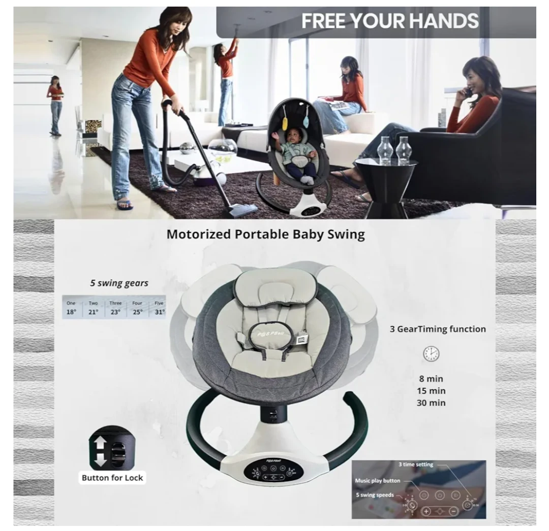 PGB P&Bell Bluetooth Enabled Baby Swing - photo 4