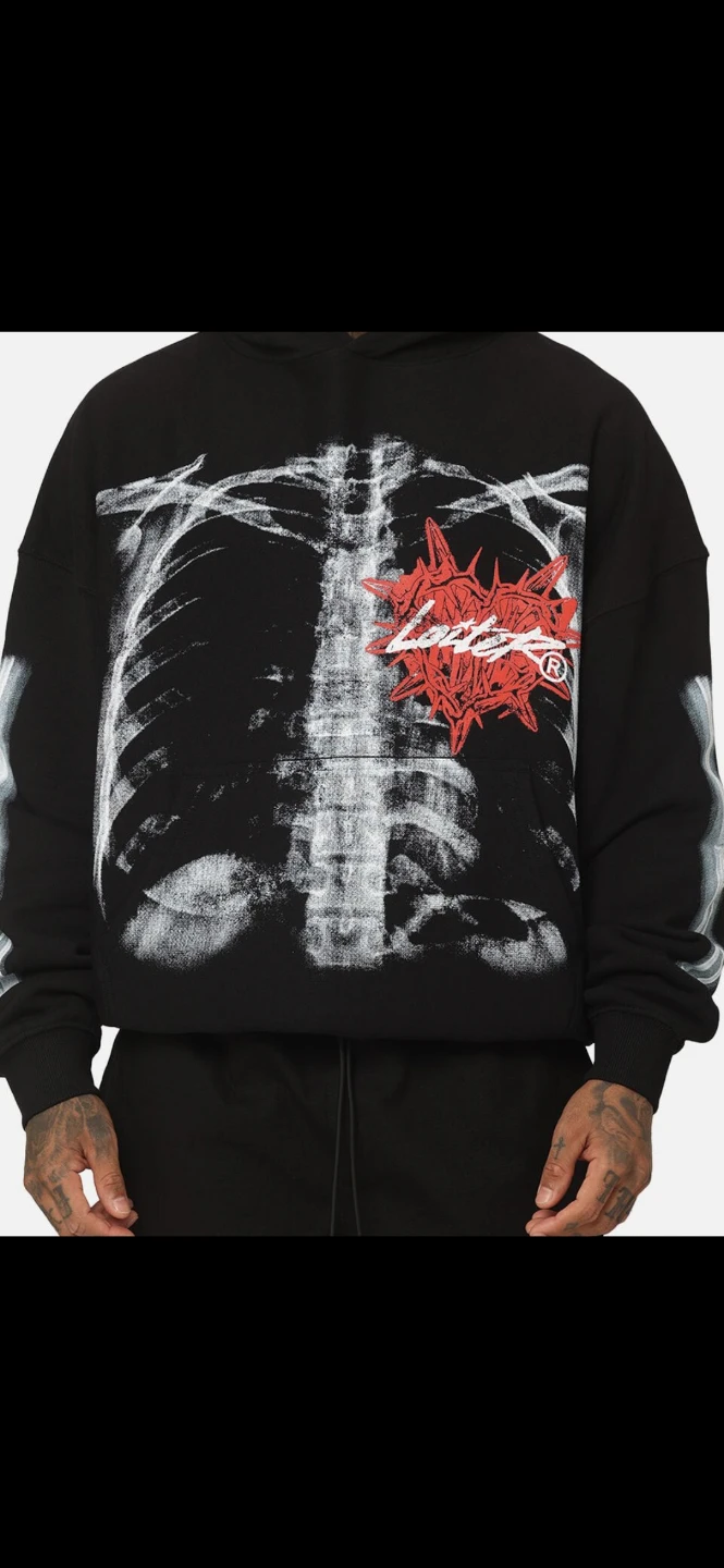 Lature Skeleton Graphic Hoodie oversize large