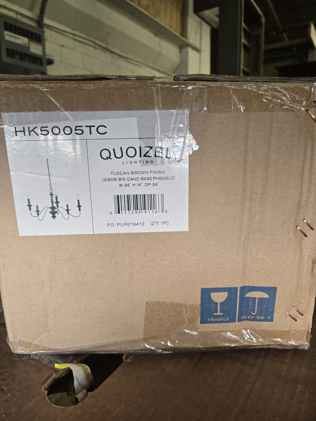 BRAND NEW - Quoizel Lighting HK5005TC Tuscan Brown Chandelier - photo 2