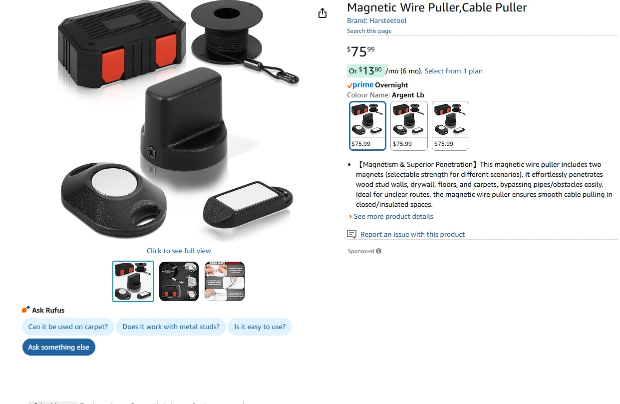 Magnetic Wire Puller Cable Puller BNIB - photo 2