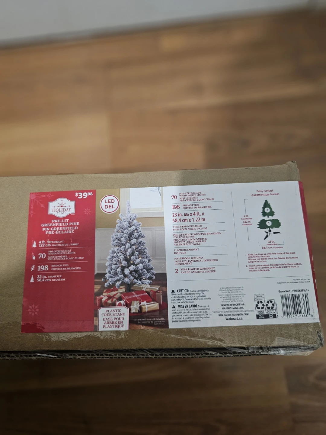 HOLIDAY TIME Pre-Lit Greenfield Pine Christmas Tree, 4 ft. 🎄 - photo 2