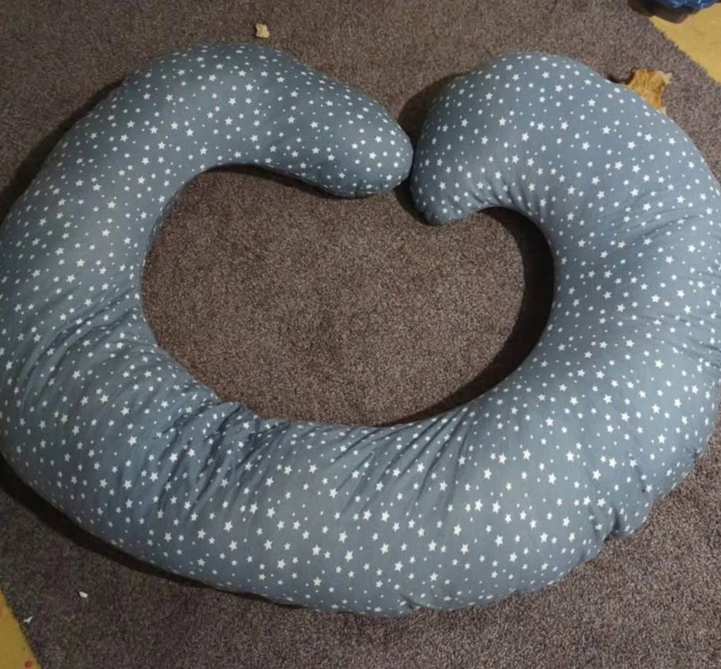 Grey Star C-Shaped Nursing Pillow