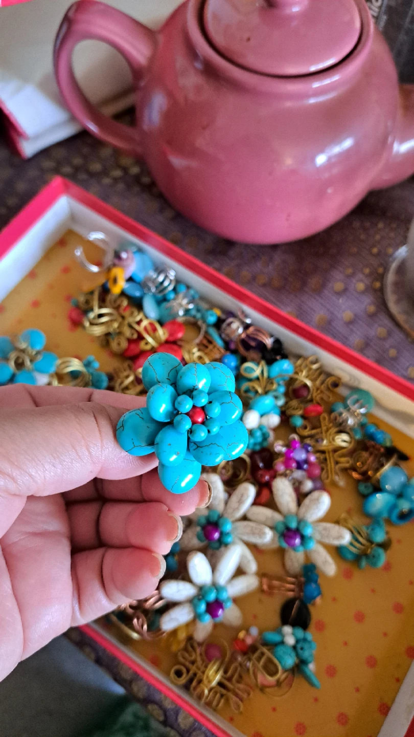 Assorted Beaded Flower Rings - photo 4