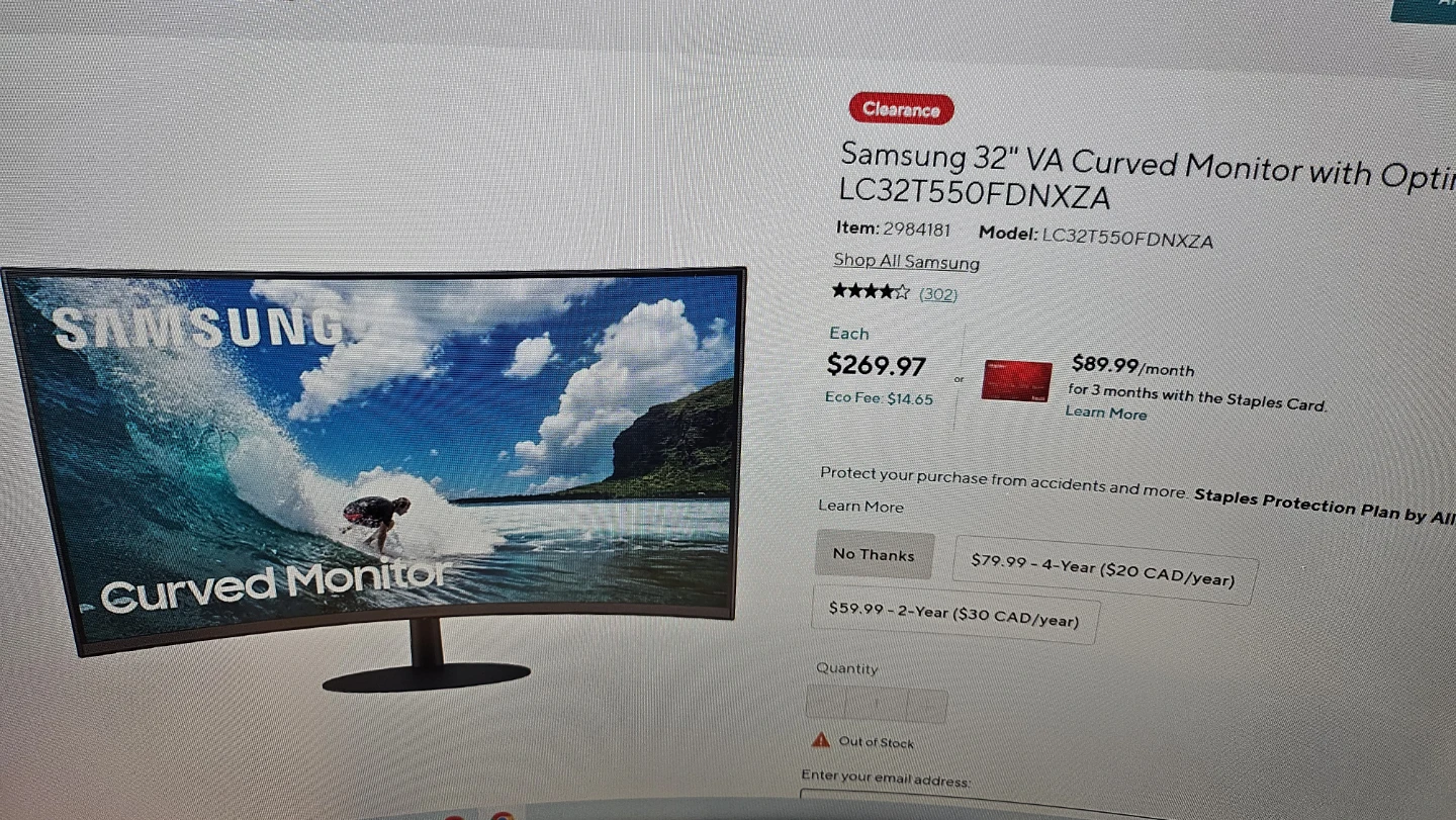 Samsung 32" VA Curved Monitor - LC32T550FDNXZA - photo 3