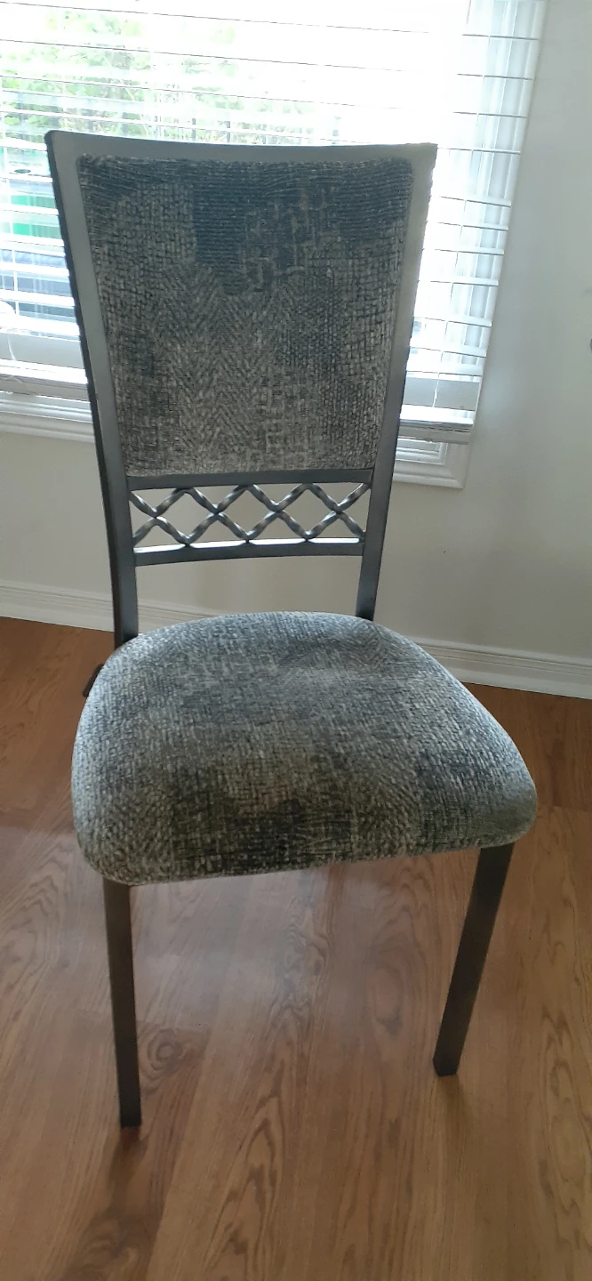 Set of 2 Grey Upholstered Dining Chairs - photo 4