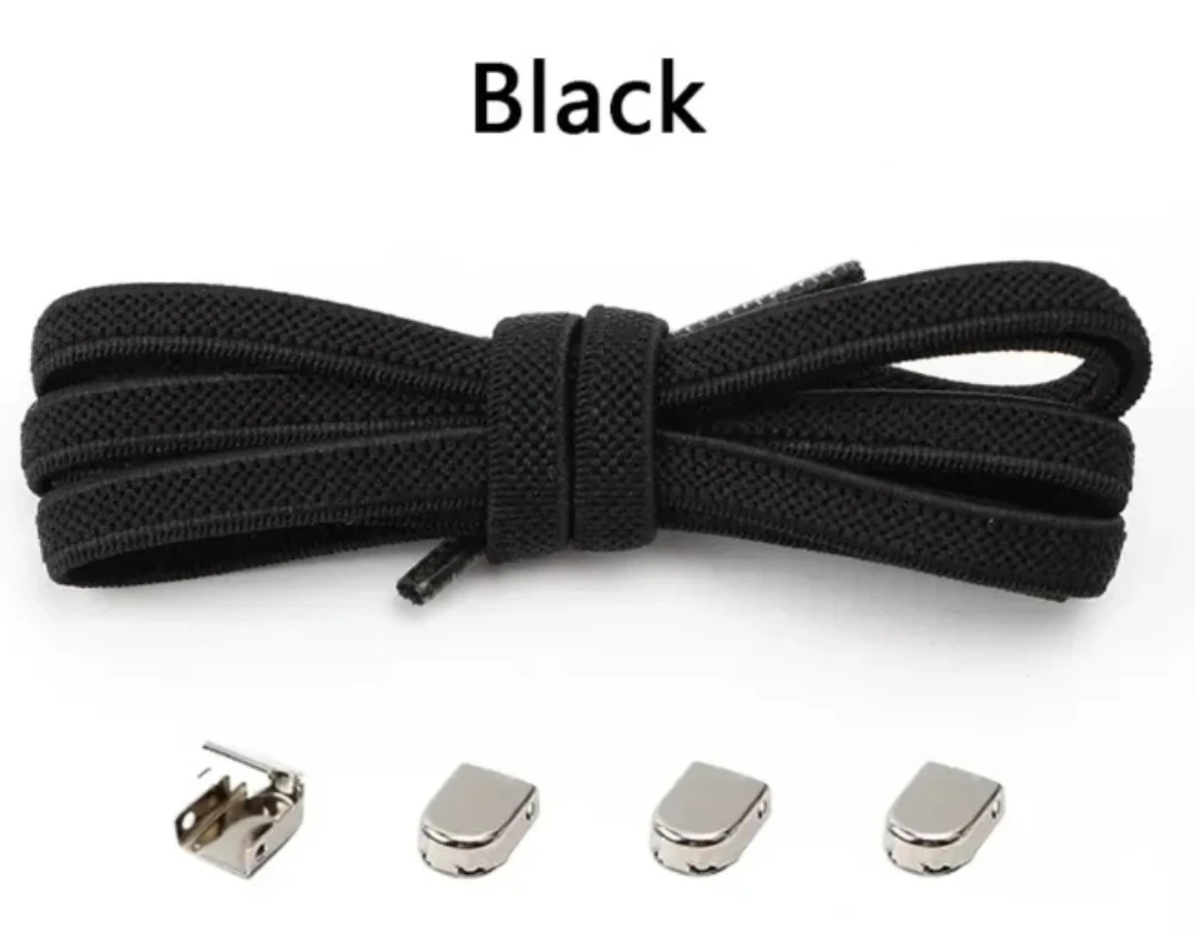 4 set of Black Elastic Shoelaces with Lock System - photo 3