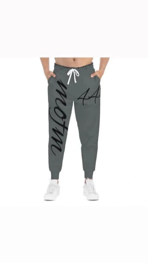 Men's Grey Joggers with Black Print
