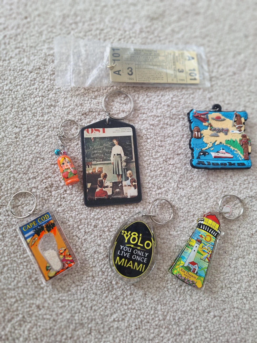 Lot of 6 Souvenir Keychains