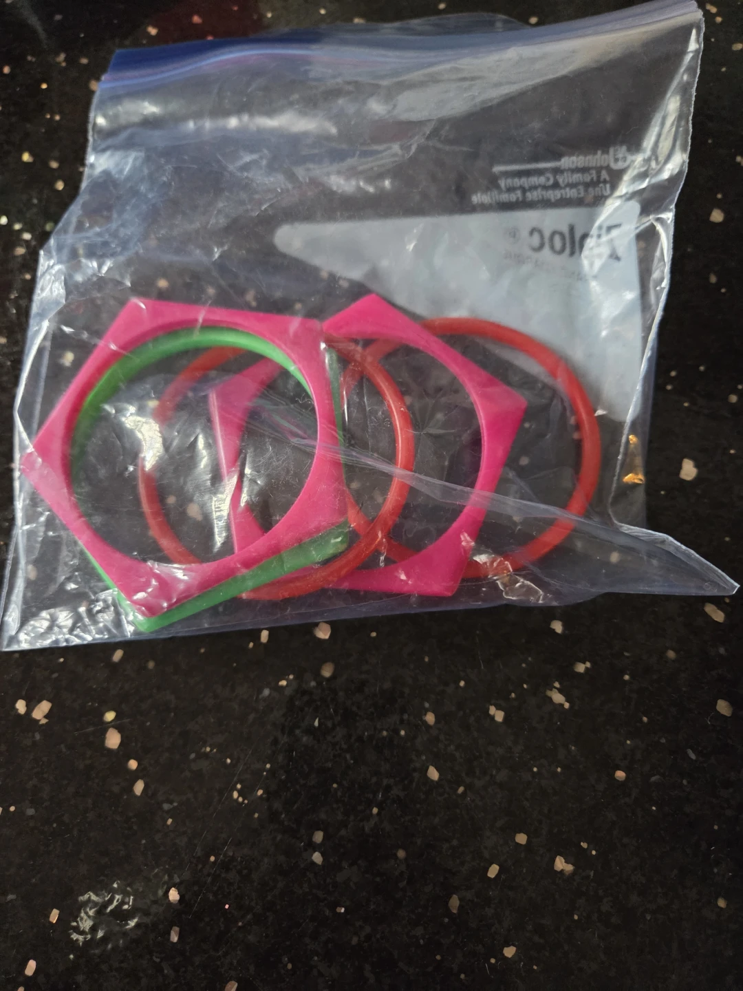 Set of 4 colourful plastic bangles