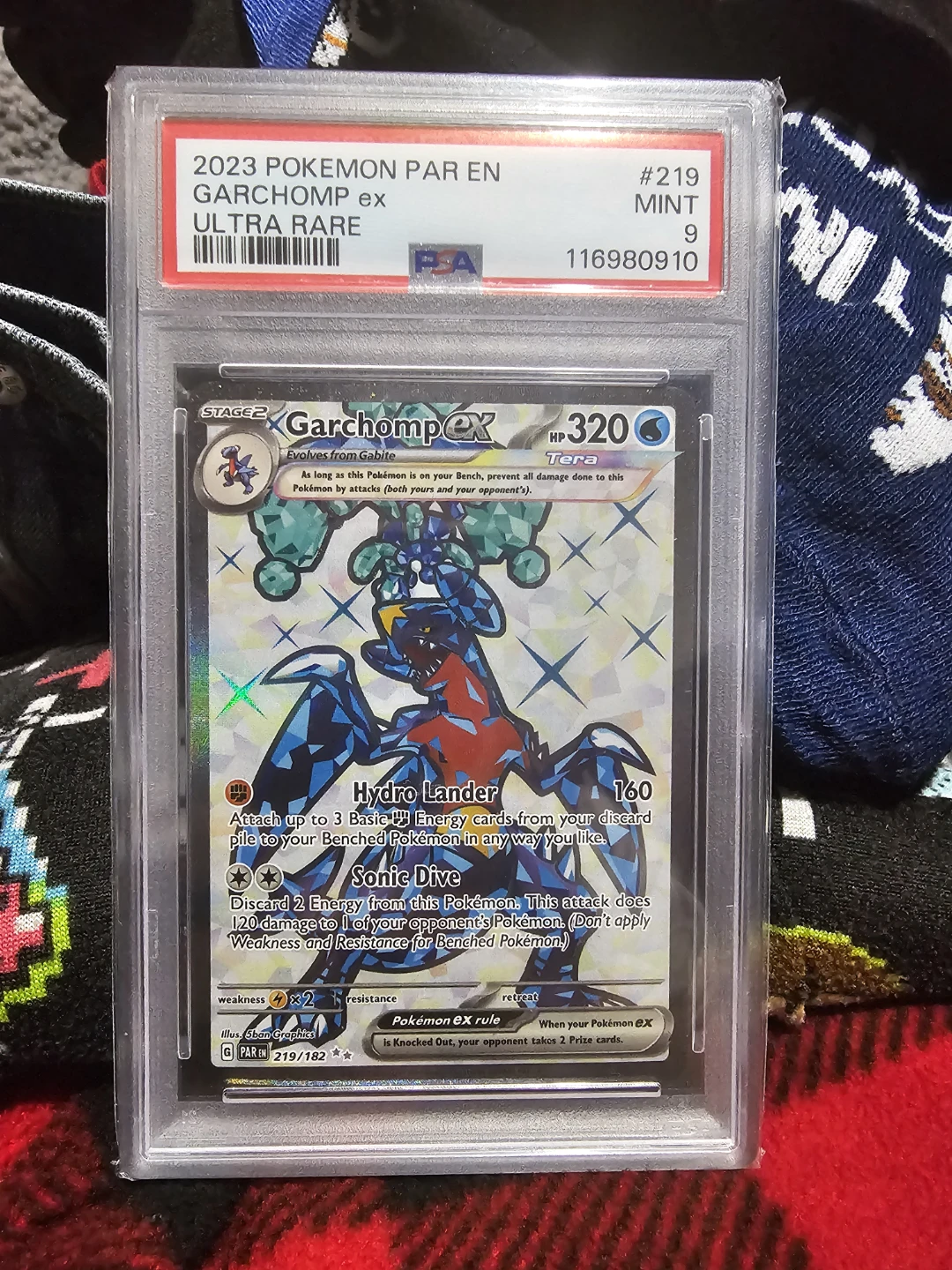 PSA 9 Garchomp ex #219 Paradox Rift Ultra Rare – 2023 Pokémon
