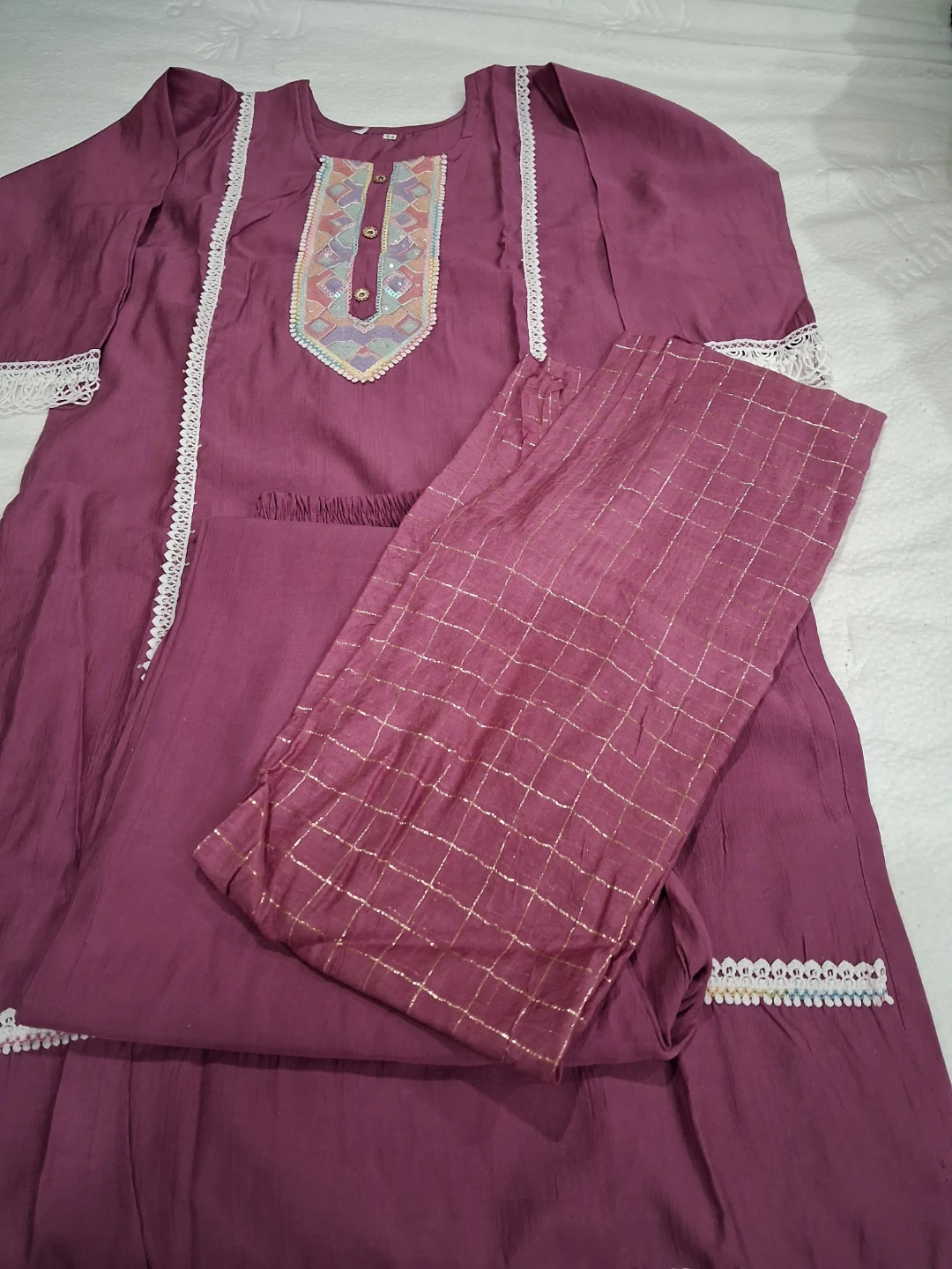 Pink & Purple Pakistani Dress Sets - photo 4