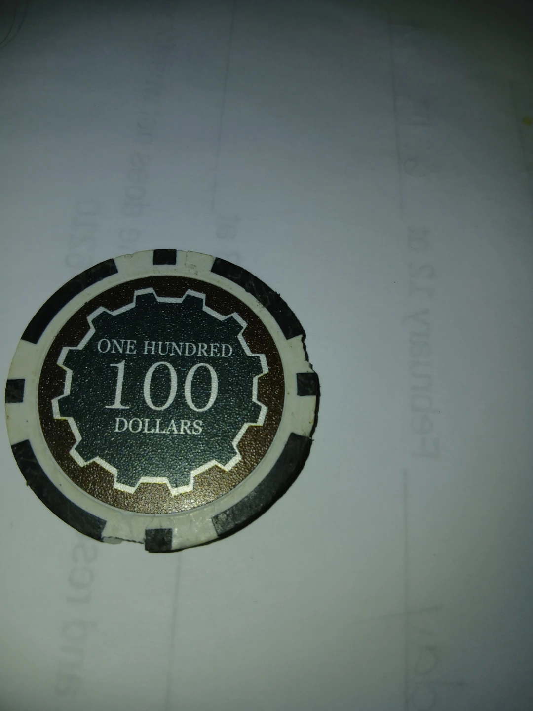 100 Dollars Poker Chip - photo 2