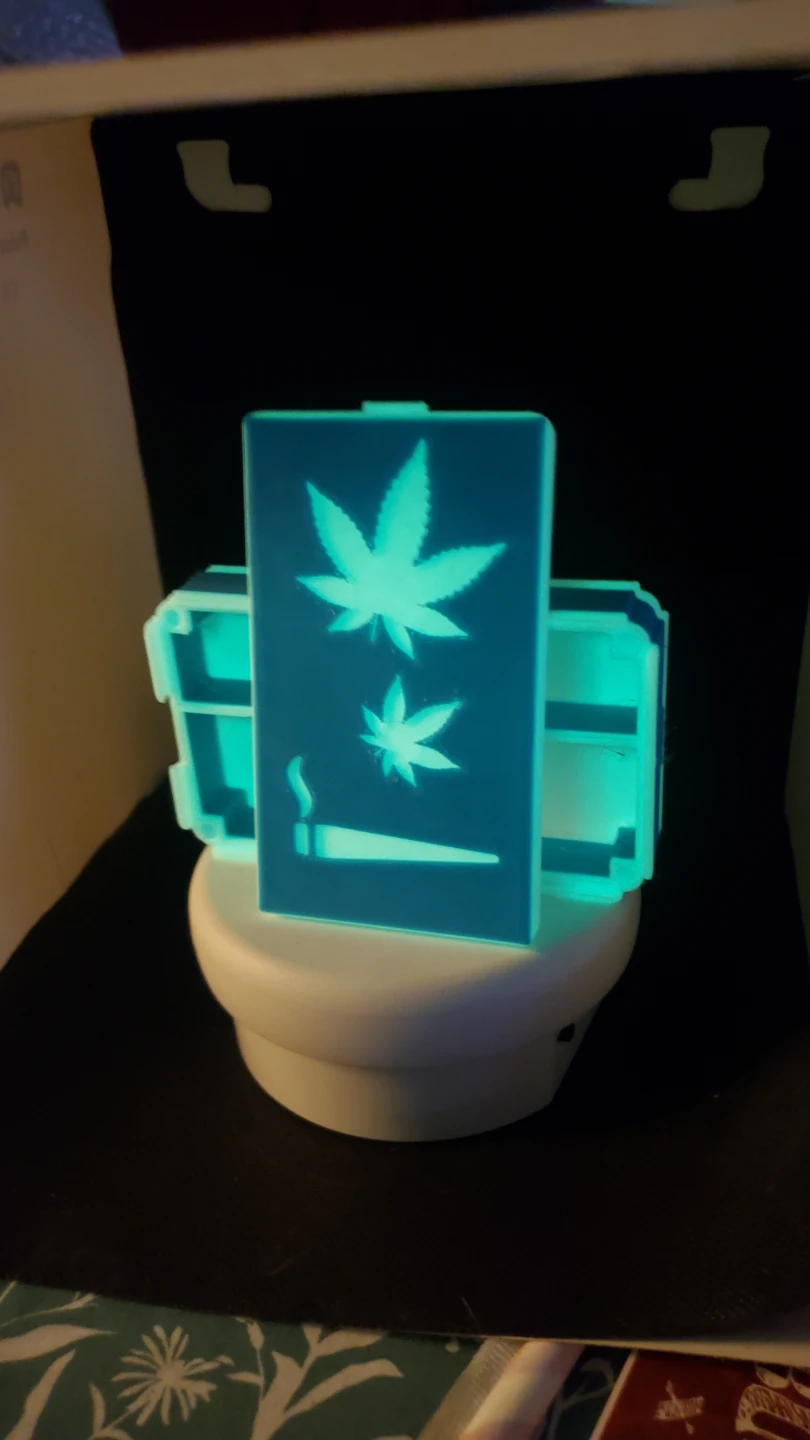 3D Printed Storage Box with Marijuana Leaf Design - photo 2