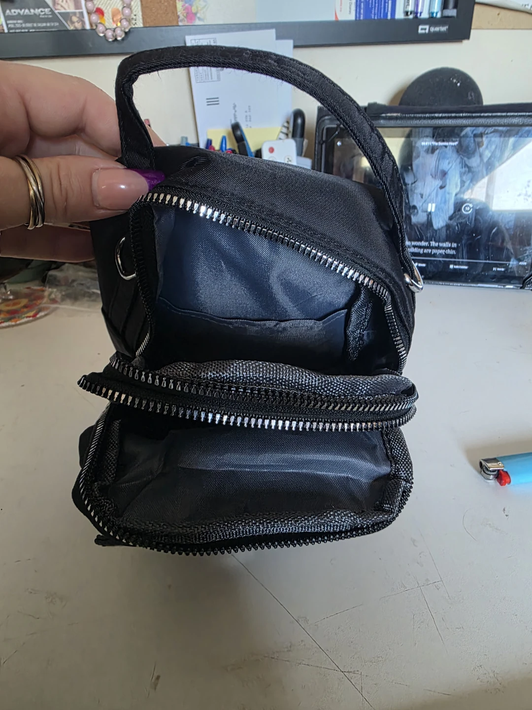 Black Small  Bag with Wolf Design - photo 3