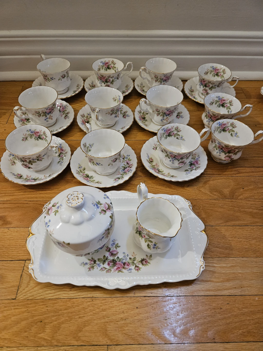 Royal Albert "Moss Rose" Bone China Tea Set