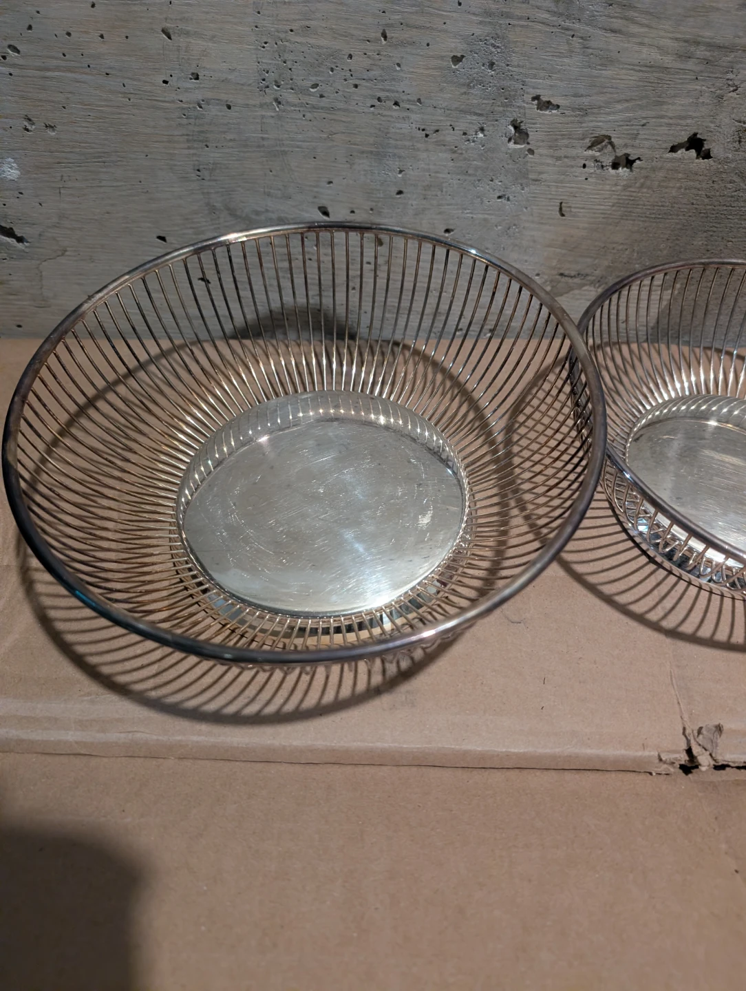 Silver Wire Fruit Baskets (Set of 2)