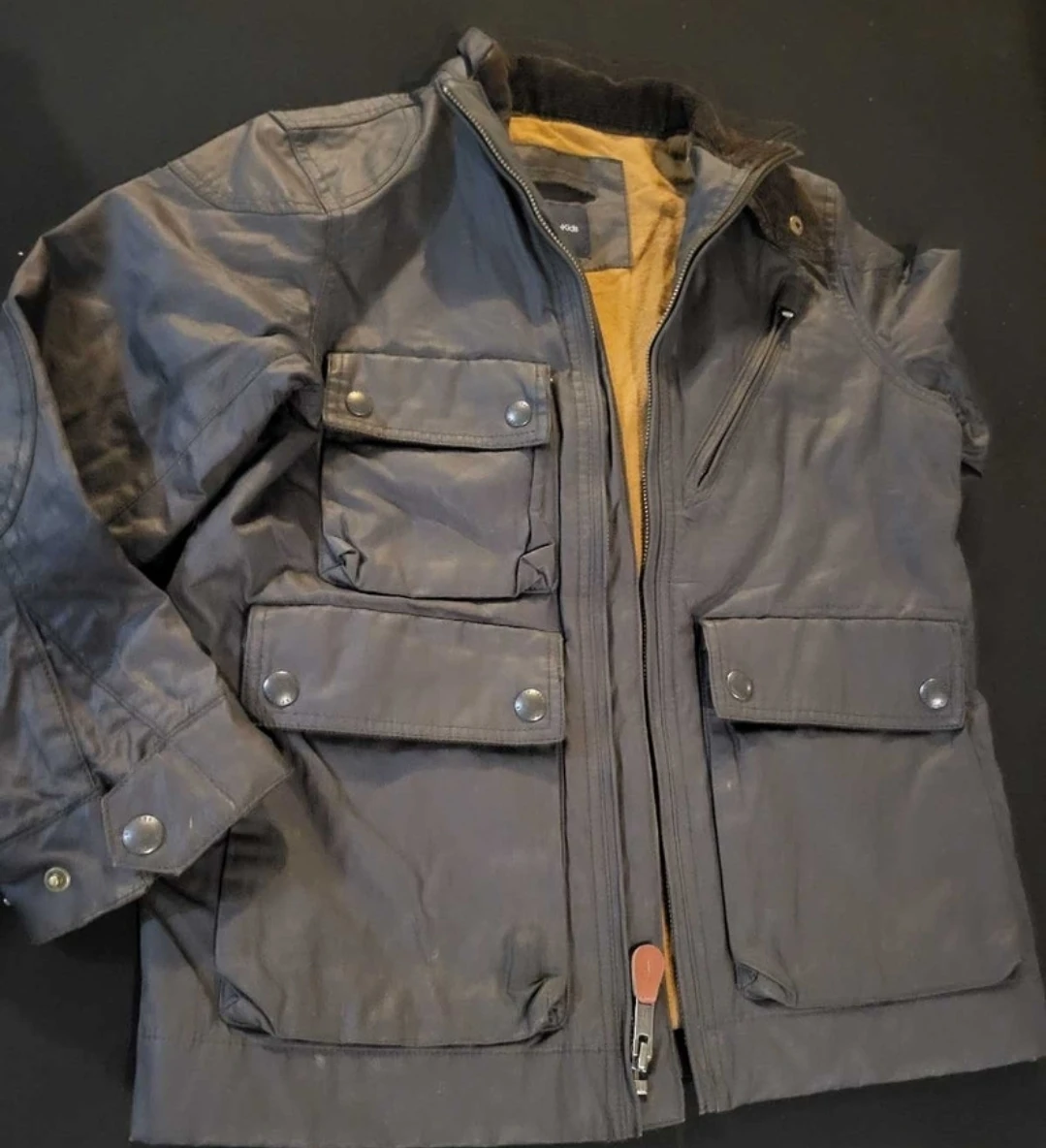 Gap Kids Brown Waxed Moto Zip Quilt Jacket
