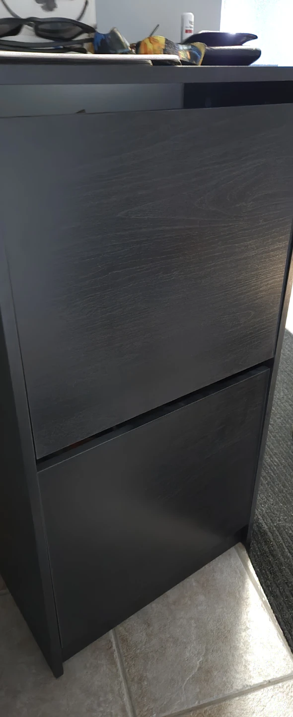 Dark Brown Shoe Cabinet with Two Flip Drawers - photo 4