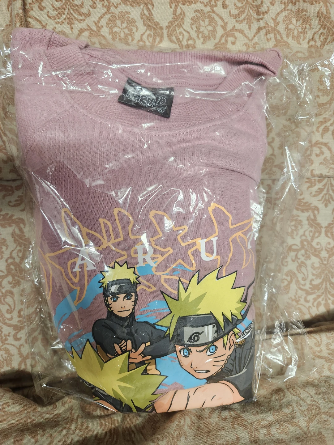 Naruto Graphic Crewneck Sweatshirt Pink XS - photo 4