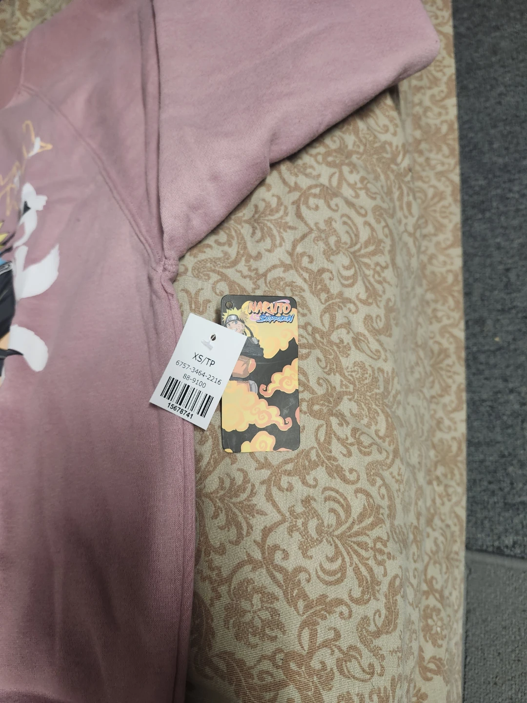 Naruto Graphic Crewneck Sweatshirt Pink XS - photo 5